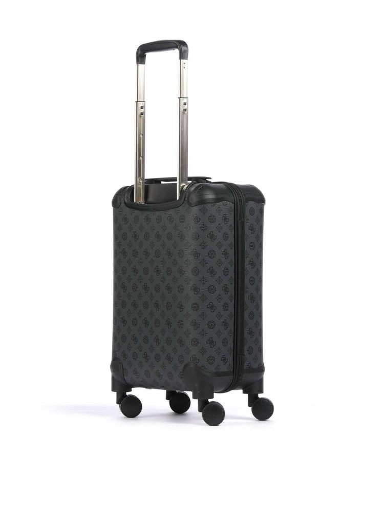 Guess Monogram Polyurethane Suitcase — Charcoal