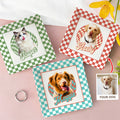 Personalizada pintura al óleo estilo de la foto del animal doméstico Cuadrado de cerámica plato de joyería con el nombre de mascotas Memorial Day Gift for Pet Owners Lovers