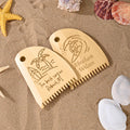 Peine de Cera de Madera con Diseño de Tiburón y Tortuga Marina Personalizado con Texto Grabado Regalo de Cumpleaños para los Amantes del Surf