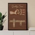 Personalizado puño golpe Crossword Puzzle Póster Frameless Pintura enmarcada con 2-8 niños Decoración del hogar Cumpleaños Día del Padre Regalo para Papá Abuelo