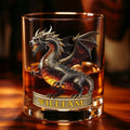 Vaso Personalizado Retro Dragon 10 oz Rock Whiskey con Nombre Regalo de Cumpleaños para Hombre Bartender Entusiasta del Whisky
