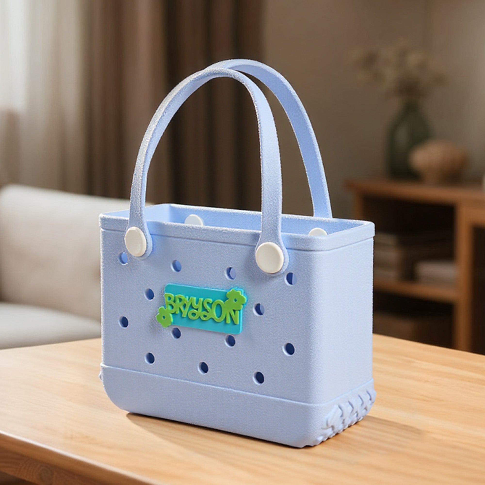 Personalizado Multicolor Nombre Acrílico Bolsa Encanto Accesorios para Bogg Compras Trabajo Cumpleaños Regalo para Ella