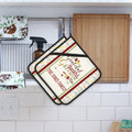 Set de 2 almohadillas porta ollas personalizadas con texto y lazo para colgar Juego de utensilios de cocina para hornear Regalo para familia Aficionados a la cocina