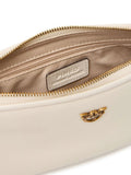 Bolso de hombro Pinko Half Moon Baguette Mini — Blanco