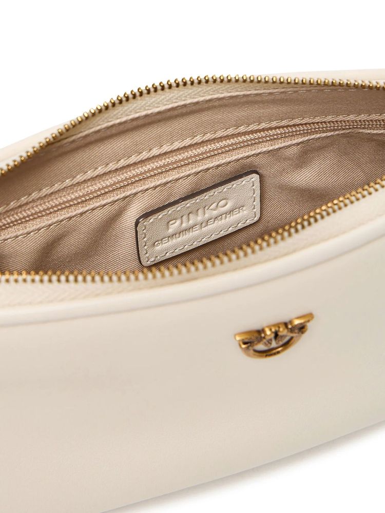 Pinko Half Moon Baguette Mini Shoulder Bag — White