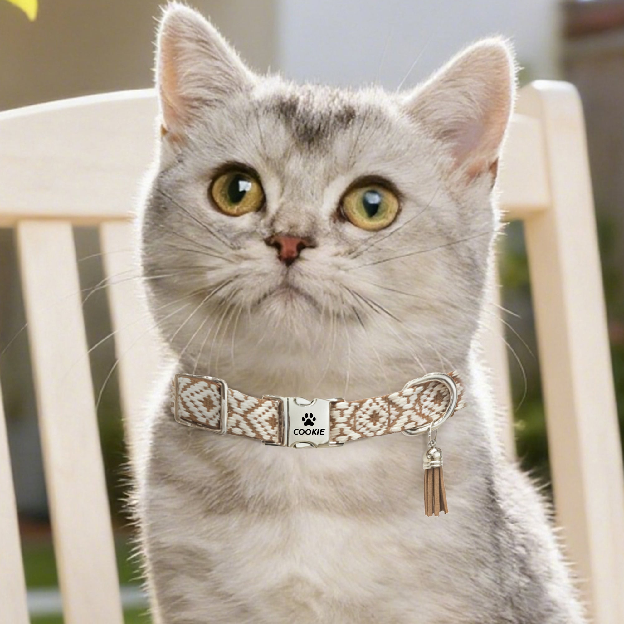 Personalizado Paw Bone Corazón ajustable trenzado collar de mascota con el nombre de borla y cuerda de uso diario mascota cumpleaños aniversario de regalo para el dueño de mascotas amante