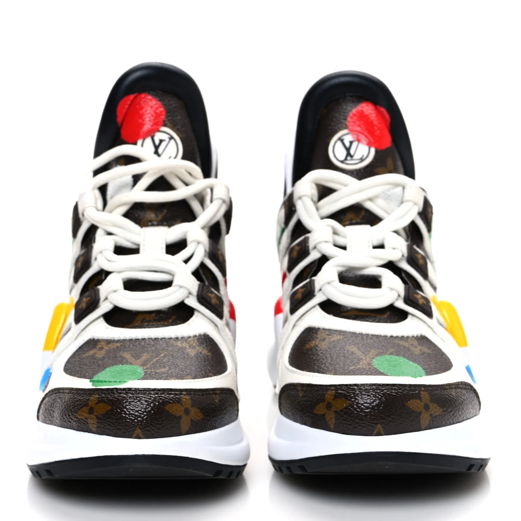 Louis Vuitton LV X YK Calfskin Monogram Dots Monogram Archlight Sneakers White