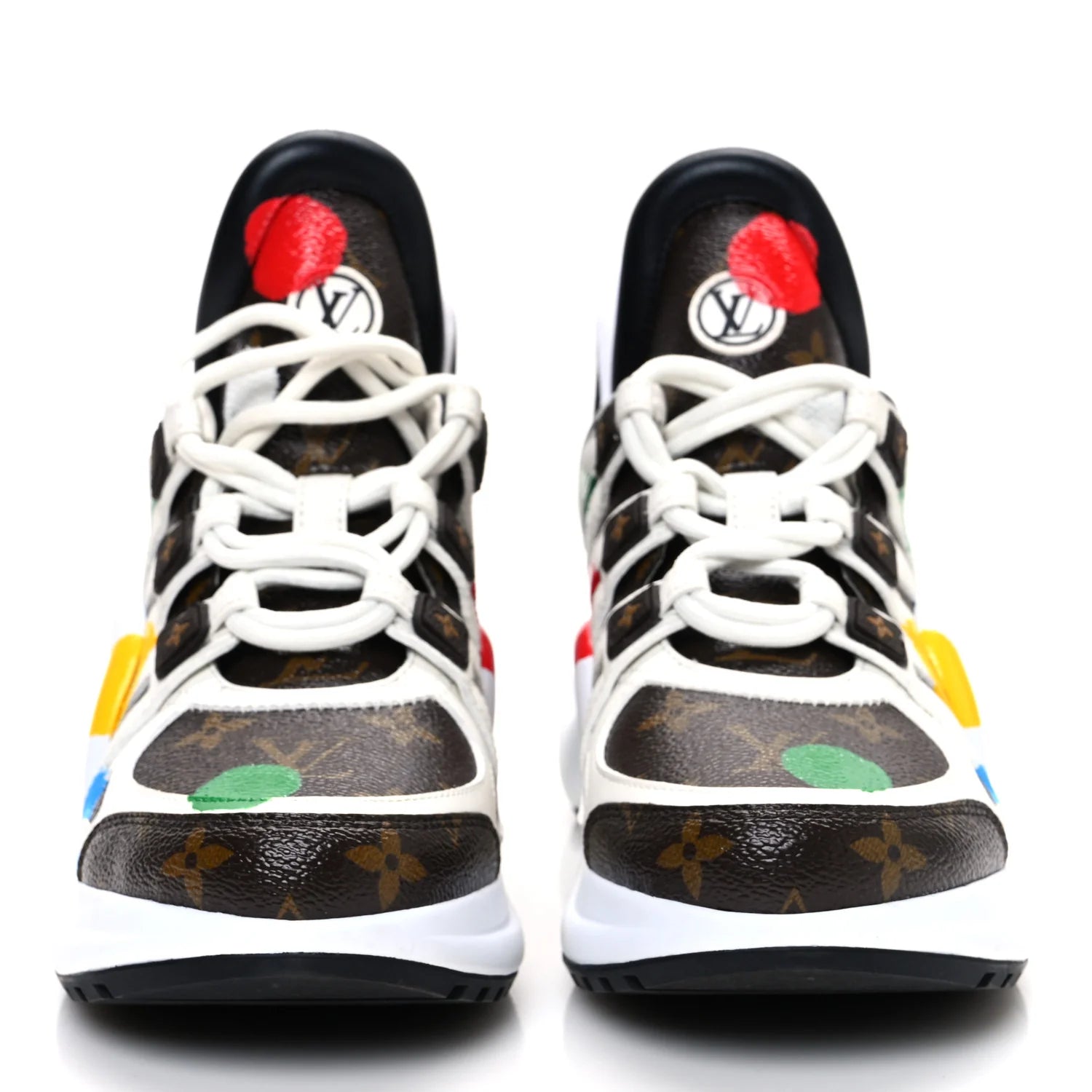 Louis Vuitton LV X YK Calfskin Monogram Dots Monogram Archlight Sneakers White