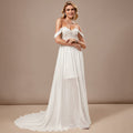 Bridal Wedding Dress Ivory Strapless Long Off the Shoulder A-line
