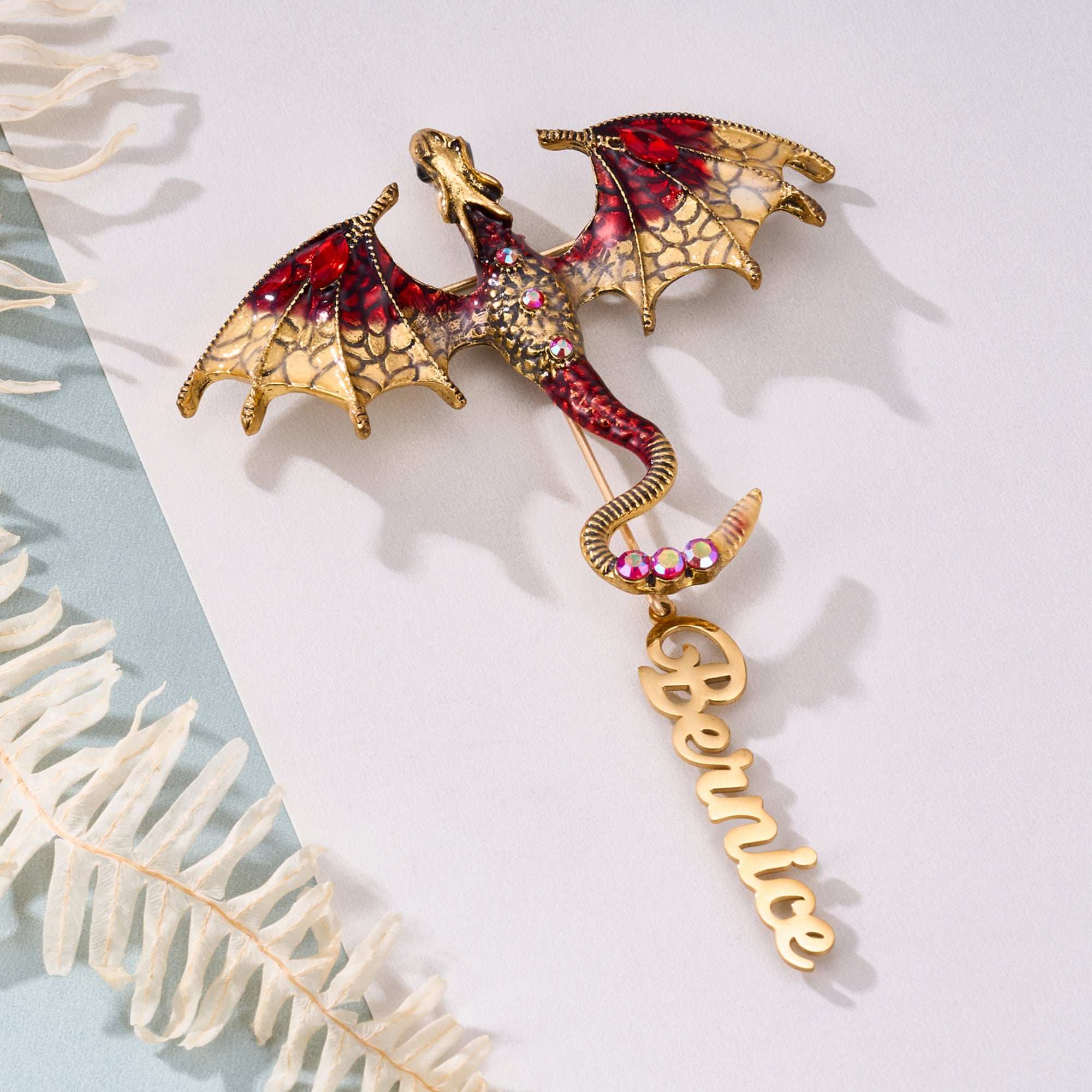 Broche Dragón Personalizado con Nombre Fiesta Cumpleaños Festival Regalo para Mujeres Hombres Amigos Familia