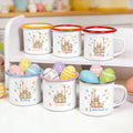 Taza esmaltada personalizada con el nombre y la inicial de un simpático conejo de Pascua Regalo diario de Pascua para niños
