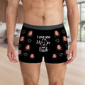 Personalizado Love You to the Moon and Back Face Foto Boxer Breve Aniversario Luna de Miel Regalo para Él Esposo Novio