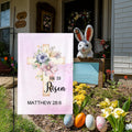 Personalizado Él es Resucitado Acuarela Cruz 1-5 Nacimiento Flores Jardín Bandera con Texto Patio Porche Decoración Pascua Vacaciones Religioso Regalo para Familia Cristiano
