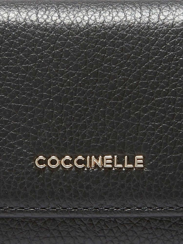 Coccinelle Grained Leather Wallet — Black
