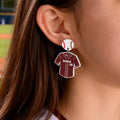Pendientes personalizados de jersey de béisbol con nombre y número Regalo de cumpleaños para los amantes del béisbol Mamá beisbolista