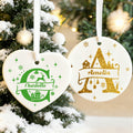 Adorno navideño de cerámica personalizado con iniciales navideñas y nombre Decoración navideña Regalo para la familia Amigos