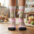 Calcetines personalizados con el nombre del conejito de Pascua para niños y familia