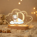 Guirnalda Personalizada Animales Estrella Inicial Acrílico LED Luz de Noche con Nombre y Base de Madera Decoración de Guardería Regalo de Cumpleaños para Niños