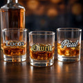 Personalizado Oro Plata Nombre 10 oz Rock Whiskey Glass Cumpleaños Día del Padre Regalo para el hombre entusiasta del whisky