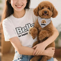 Personalizado perro patrón de diseño de la raya de la foto del animal doméstico multicolor suave camiseta del animal doméstico chaleco babero con nombre regalo de cumpleaños para los amantes del perro