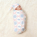 Personalizada Rosa Arcos Floral Swaddle Manta Sombrero Cinta para la cabeza Set con Texto Suave Baby Girl Shower Fotografía Regalo para Bebé Recién Nacido