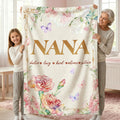 Acuarela Personalizada Flor de Nacimiento Manta Suave con Nombre Decoración del Hogar Regalo de Cumpleaños para Mamá Abuela
