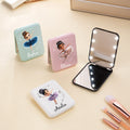 Espejo de maquillaje personalizado de doble cara con luz LED y nombre para niñas bailarinas amantes del ballet