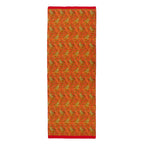 Floral Silk Scarf with Bold Red & Green Accents