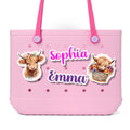 Personalizado lindo Highland Vaca Nombre Bolsa de acrílico Charm Accesorios para Bolsa de Bogg Regalo de cumpleaños para amigos Familia