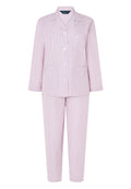 Pijama Mujer Largo Solapa Algodón Popelín Rayas - Rosa 0202_94