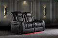 Valencia 2025 New Tuscany XL Luxury Leather Home Theater Seating Row of 2, Onyx
