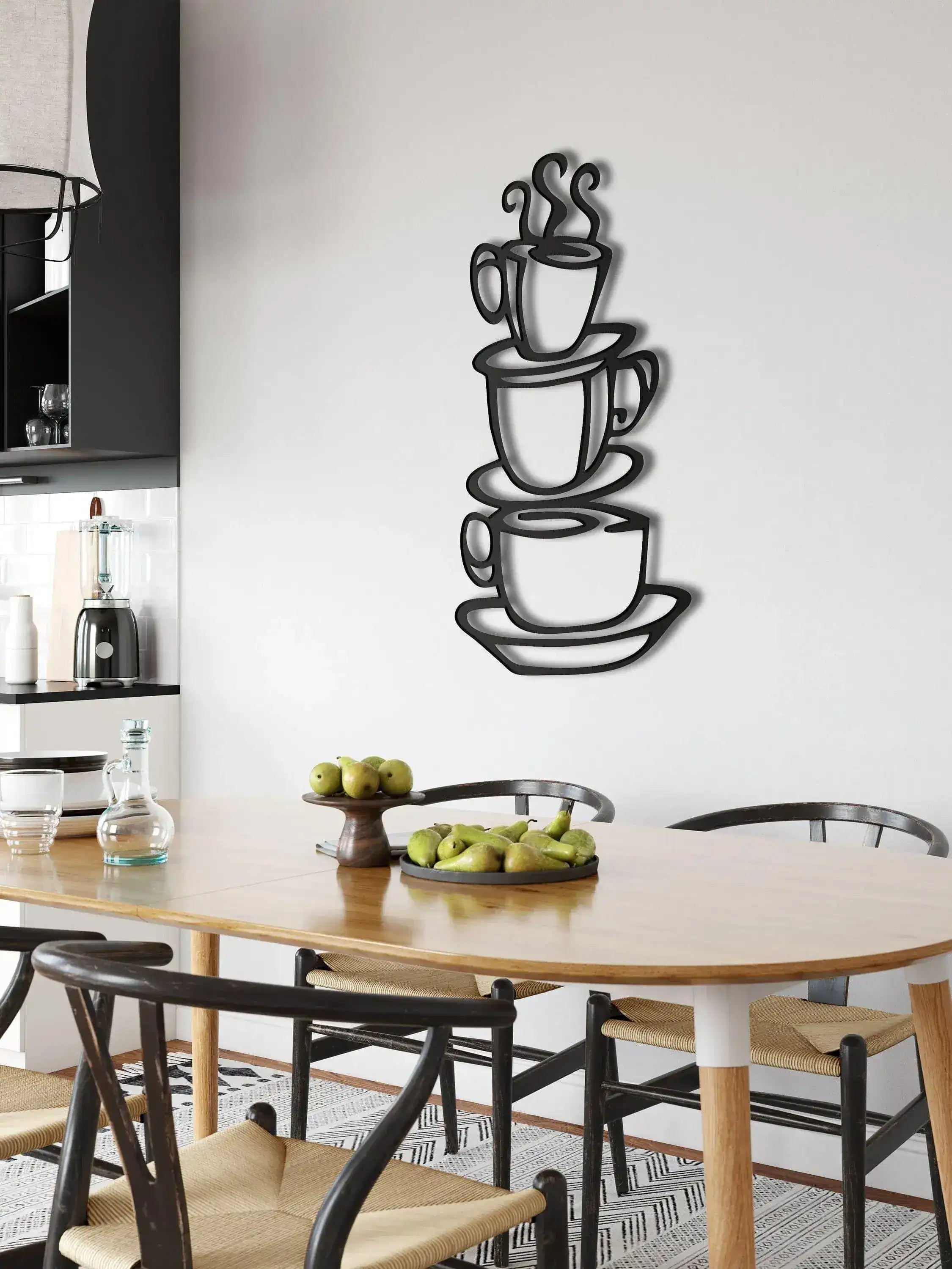 3 Cups of Coffee Wall Metal Decor