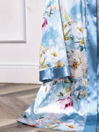 PIJAMA SATÉN 5 PIEZAS - AZUL POLVO – JARDIN DE RÊVE