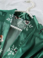 PIJAMA SATÉN 4 PIEZAS-VERDE – JARDIN POÉTIQUE