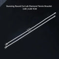 Round Cut Lab Grown Diamond Tennis Bracelet -  3.00 | 4.00 TCW