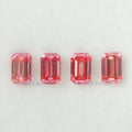 0.76 Carat Each Pink Emerald Cut Lab Grown Diamond