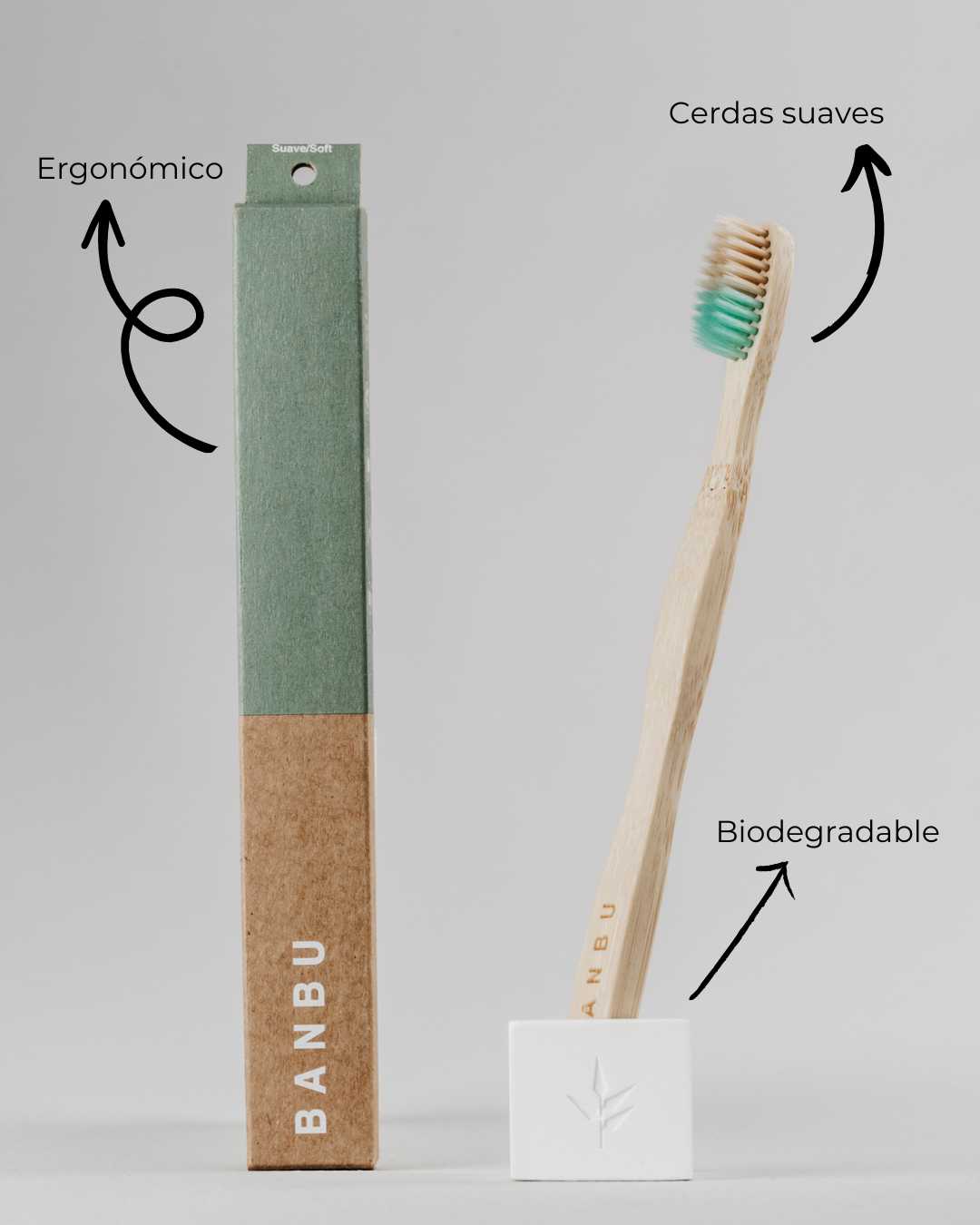 Cepillo de Dientes de Madera Cerdas Suaves