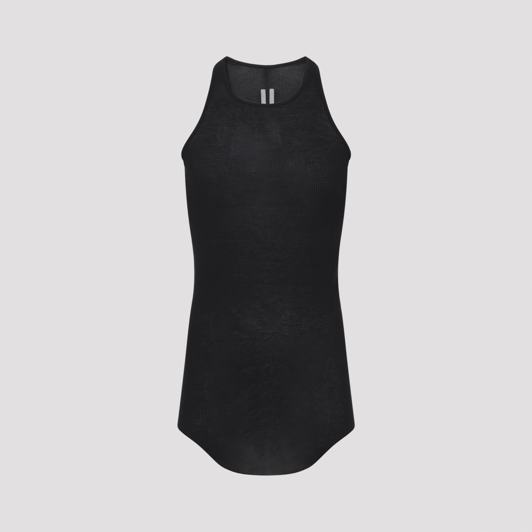 Basic Rib Tank Top Black Viscose Silk Tshirt