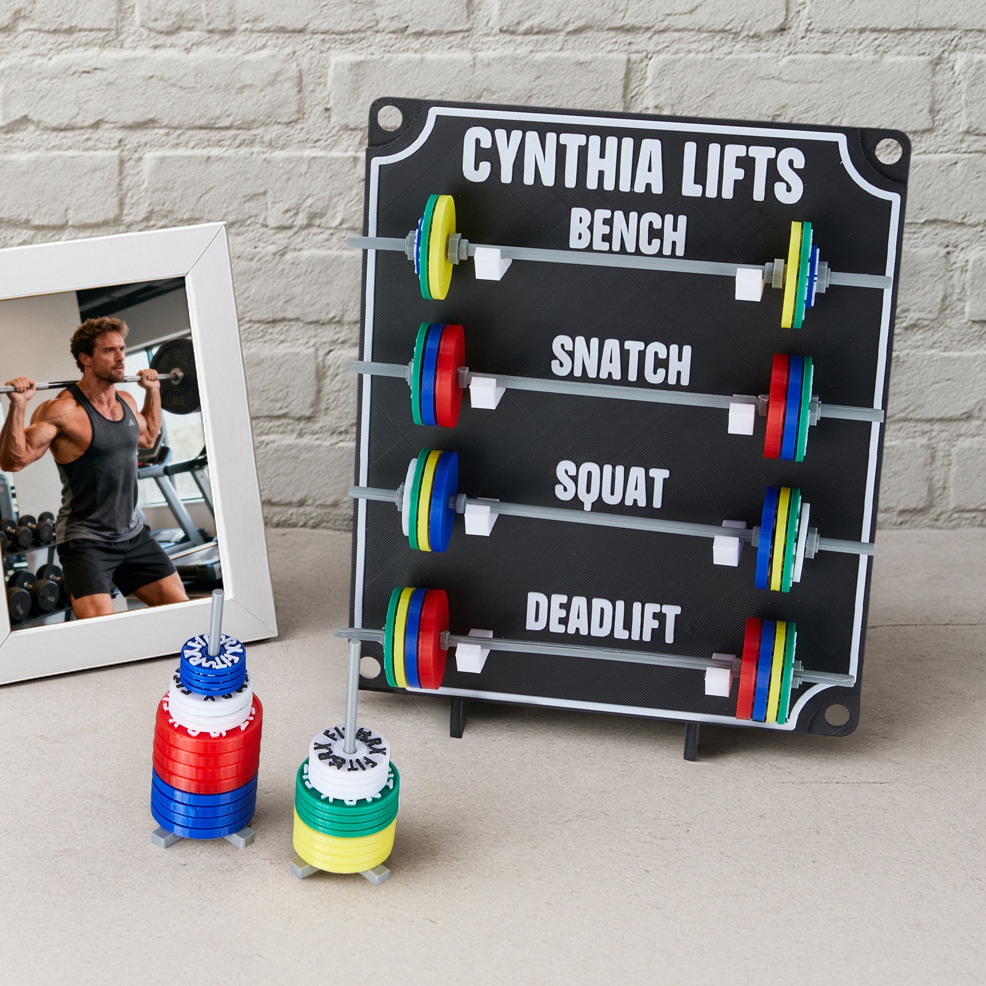 Mini Tablero de Seguimiento de Pesas Personalizado con Texto para Gimnasio en Casa Regalo para Entrenadores Amantes del Fitness