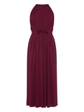 Eres Halterneck Tie-Waist Dress — Burgundy