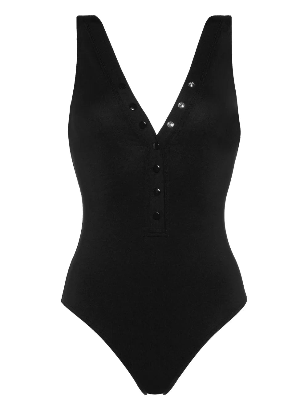 Eres Button Tank One-Piece Swimsuit — Black