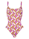 Eres Geometric Cutout Trikini Swimsuit — Purple