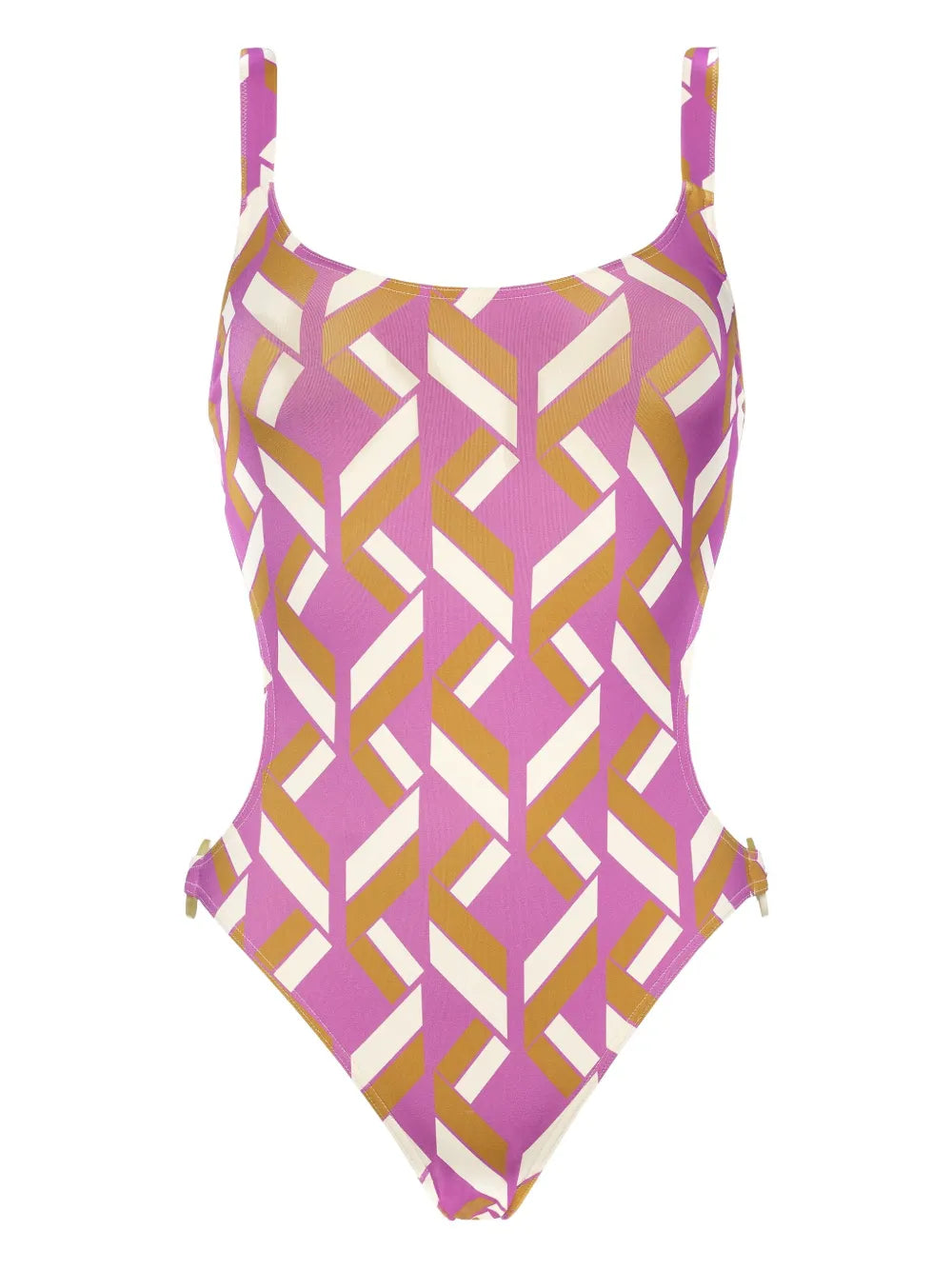 Eres Geometric Cutout Trikini Swimsuit — Purple