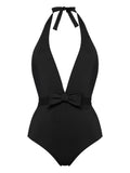 Eres Halter-Neck Plunging Swimsuit — Black