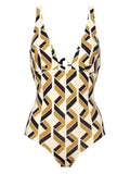 Eres Geometric Print Swimsuit — Cream