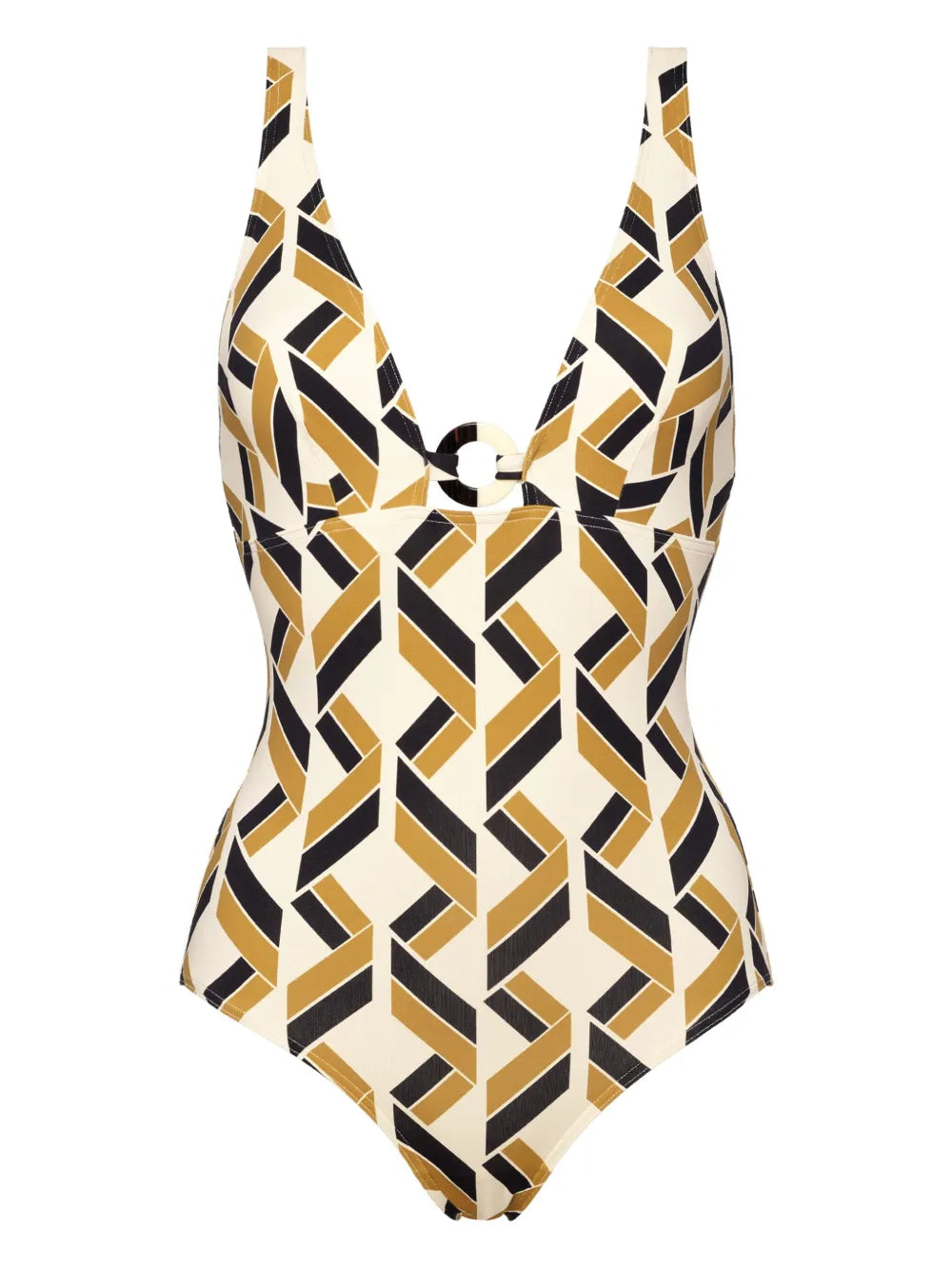 Eres Geometric Print Swimsuit — Cream