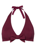 Eres Bow-Embellished Halter-Neck Bikini Top — burgundy