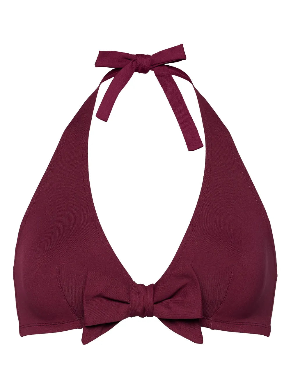 Eres Bow-Embellished Halter-Neck Bikini Top — burgundy