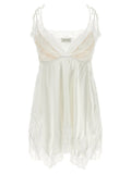 Magda Butrym Lace-Trimmed Silk Blouse — White
