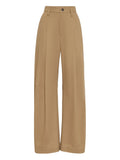 Brunello Cucinelli Wide-Leg Cotton Trousers — Camel
